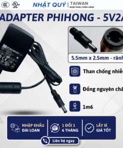 Nguồn Adapter 5V2A PHIHONG - Jack 5.5mm x 2.5mm (rãnh) - Sạc 5V 2A cho camera, box TV,...
