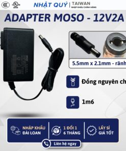 Nguồn Adapter 12v2a MOSO - Jack 5.5mm x 2.1mm (lưỡi gà - rãnh) - Sạc 12v 2a cho Camera wifi,...