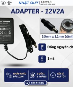 Nguồn Adapter 12V2A - Jack 5.5mm x 2.1mm (lưỡi gà - rãnh) - Sạc 12V 2A dùng cho camera, máy chấm công,...