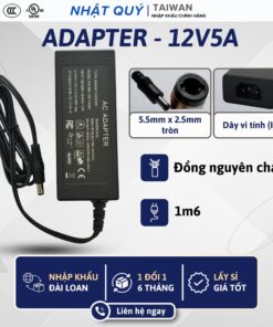 Nguồn Adapter 12V5A - Jack 5.5mm x 2.1mm (lưỡi gà - rãnh)  - Sạc 12V 5A dùng cho camera,..