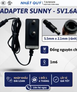 Nguồn Adapter 5v1.6a SUNNY - Jack 5.5mm x 2.1mm (rãnh) - Sạc 5v 1.6a cho camera wifi,...